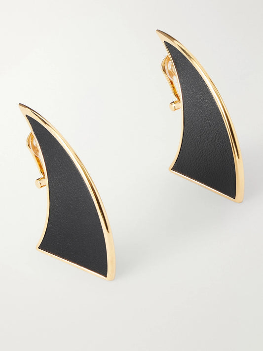 Alaïa Gold-tone Leather Earrings