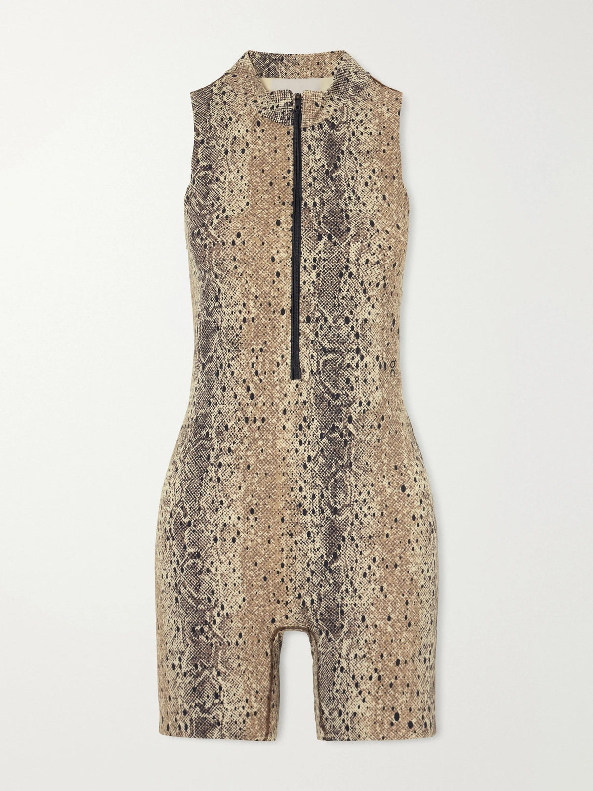 ON + Zendaya Train Volt Half-zip Snake-print Recycled Stretch-jersey Playsuit