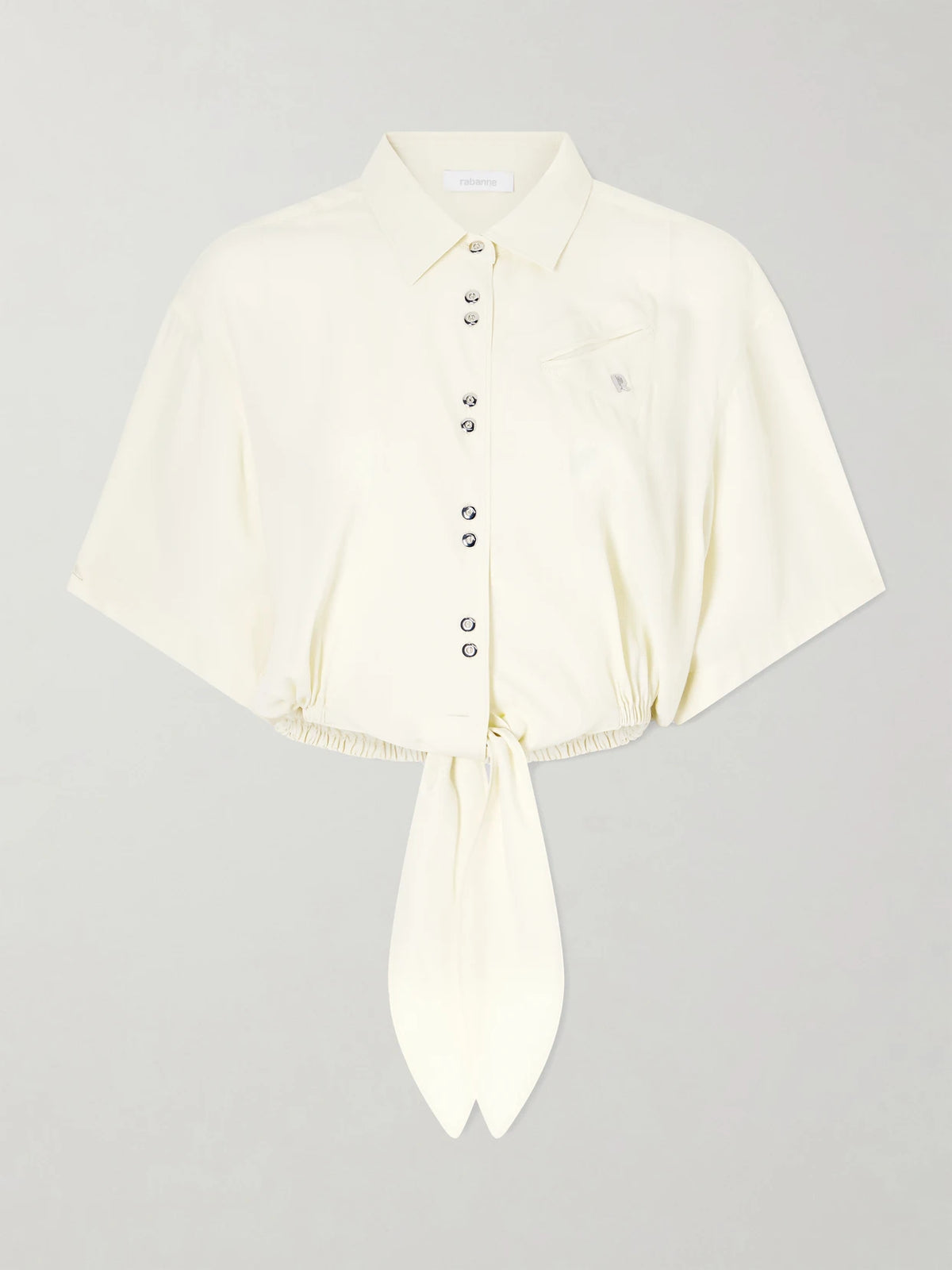 Logo-embellished Knotted Blouse