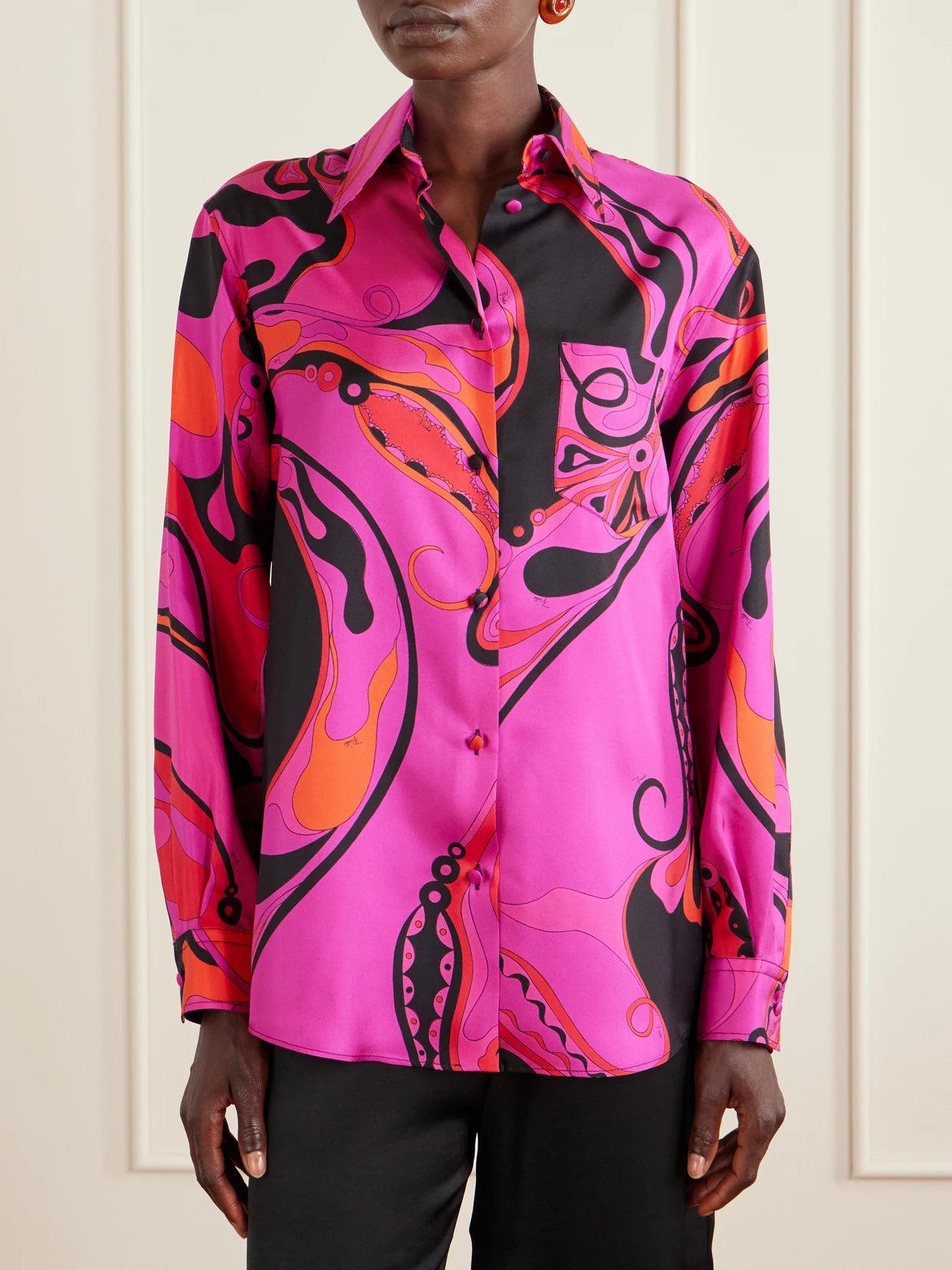 Printed Silk Twill Shirt