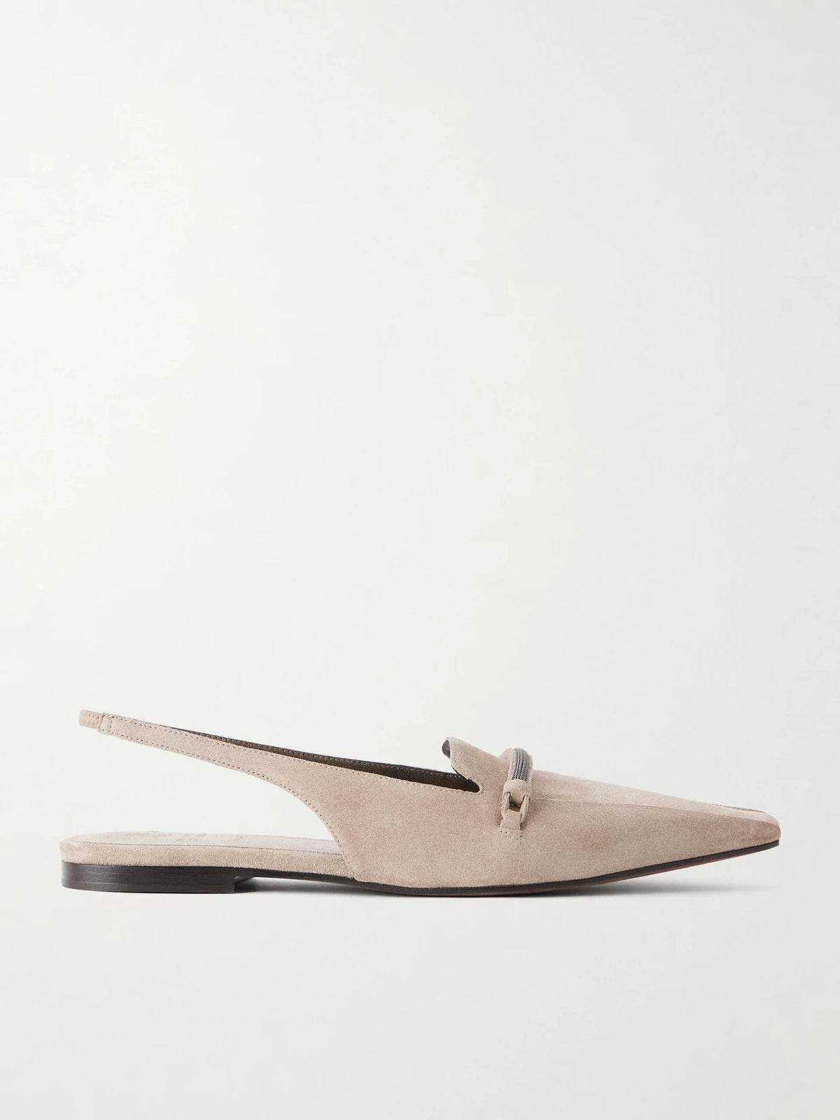 Suede Pointed-toe Slingback Flats