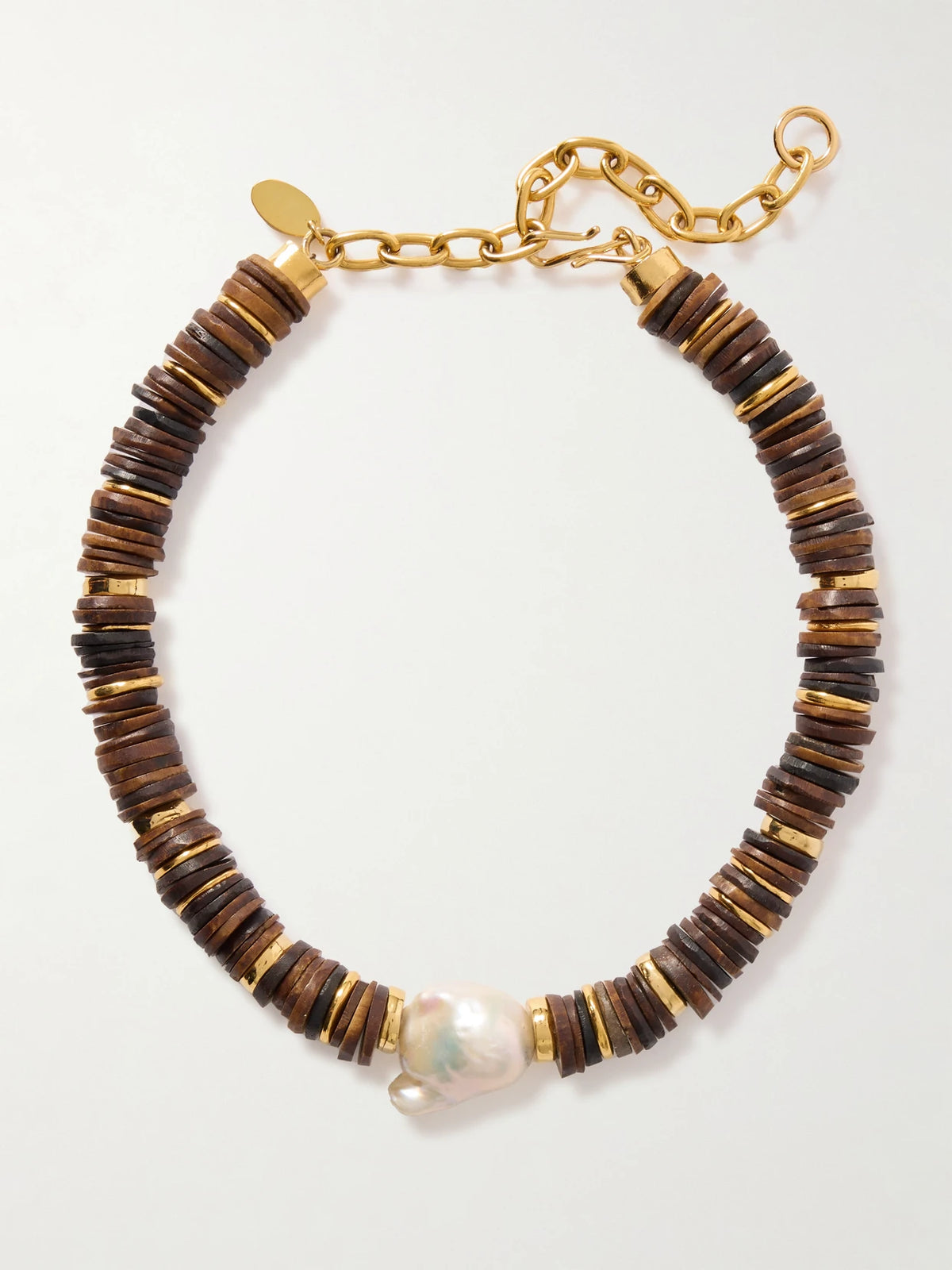 Bilbao Gold-plated, Bone And Pearl Necklace
