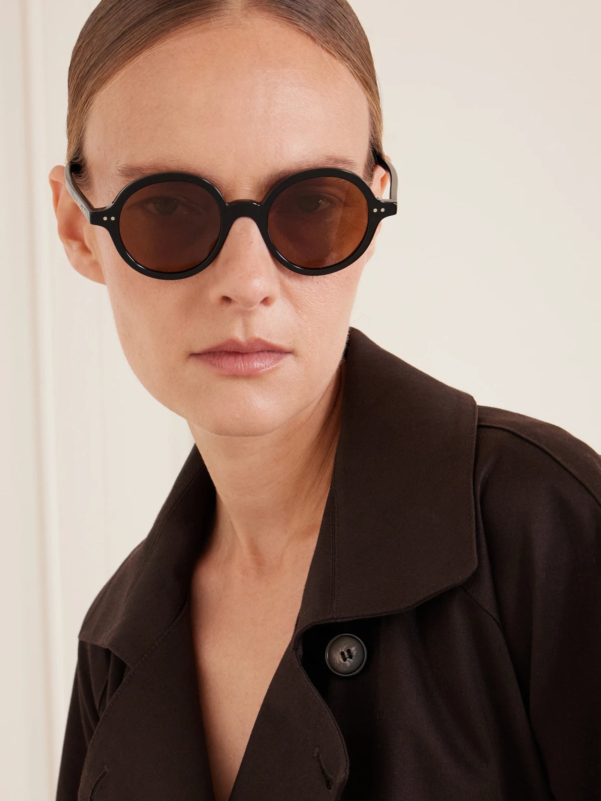 Image of Sunglasses. Product name - Circle Round-frame Acetate Sunglasses in Black, Tortoiseshell colour by brand - CELINE Eyewear