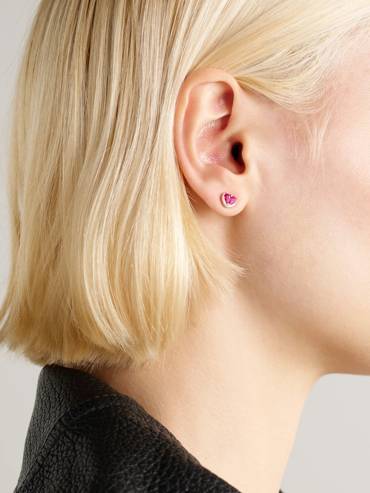 Image of Earrings. Product name - Heartbeats 18-karat Rose Gold, Ruby And Enamel Earrings in Multi colour by brand - Kamyen