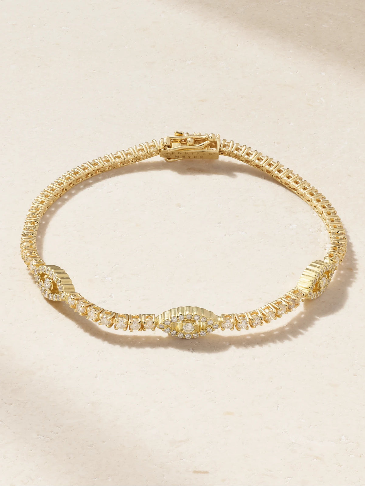 Evil Eye 18-karat Gold Diamond Tennis Bracelet