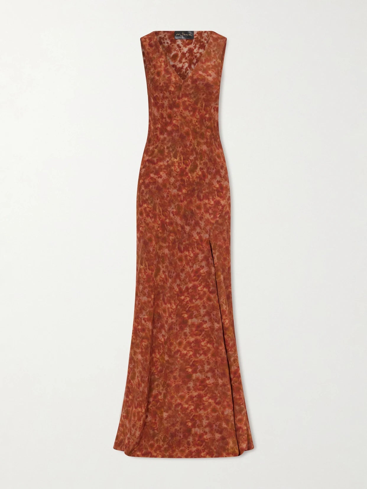 Image of Dresses. Product name - Irina Silk-chiffon Maxi Dress in Orange colour by brand - Cortana