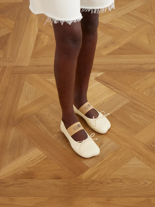 Bow-detailed Leather Ballet Flats