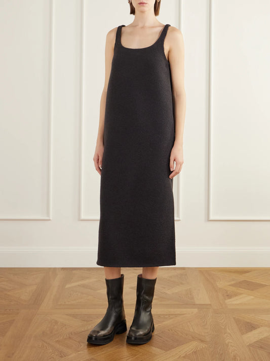 RIER Walker Felted Wool-fleece Midi Dress