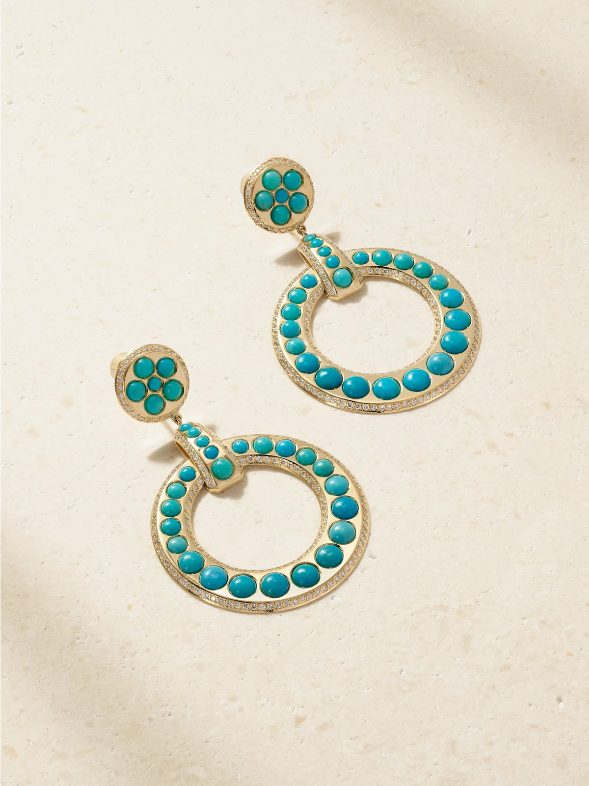 Ileana Makri 18-karat Gold Diamond And Turquoise Earrings