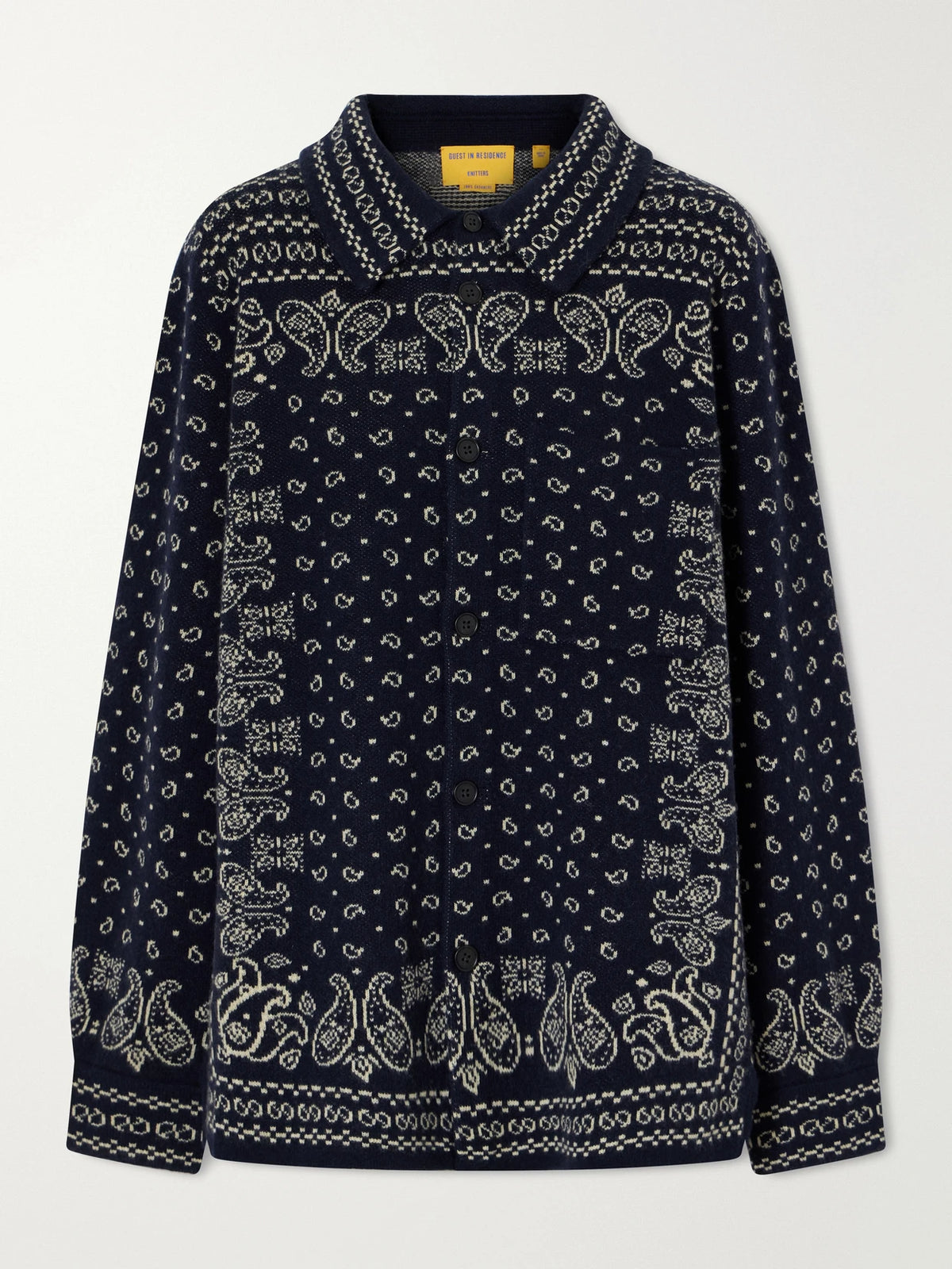 Guest In Residence Intarsia Cashmere Cardigan