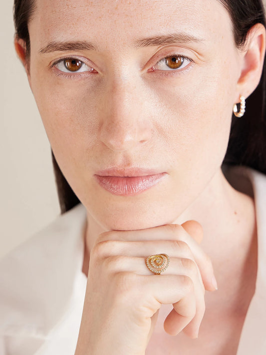 Image of Rings. Product name - Spira 18-karat Gold Diamond Ring in Multi colour by brand - Ileana Makri