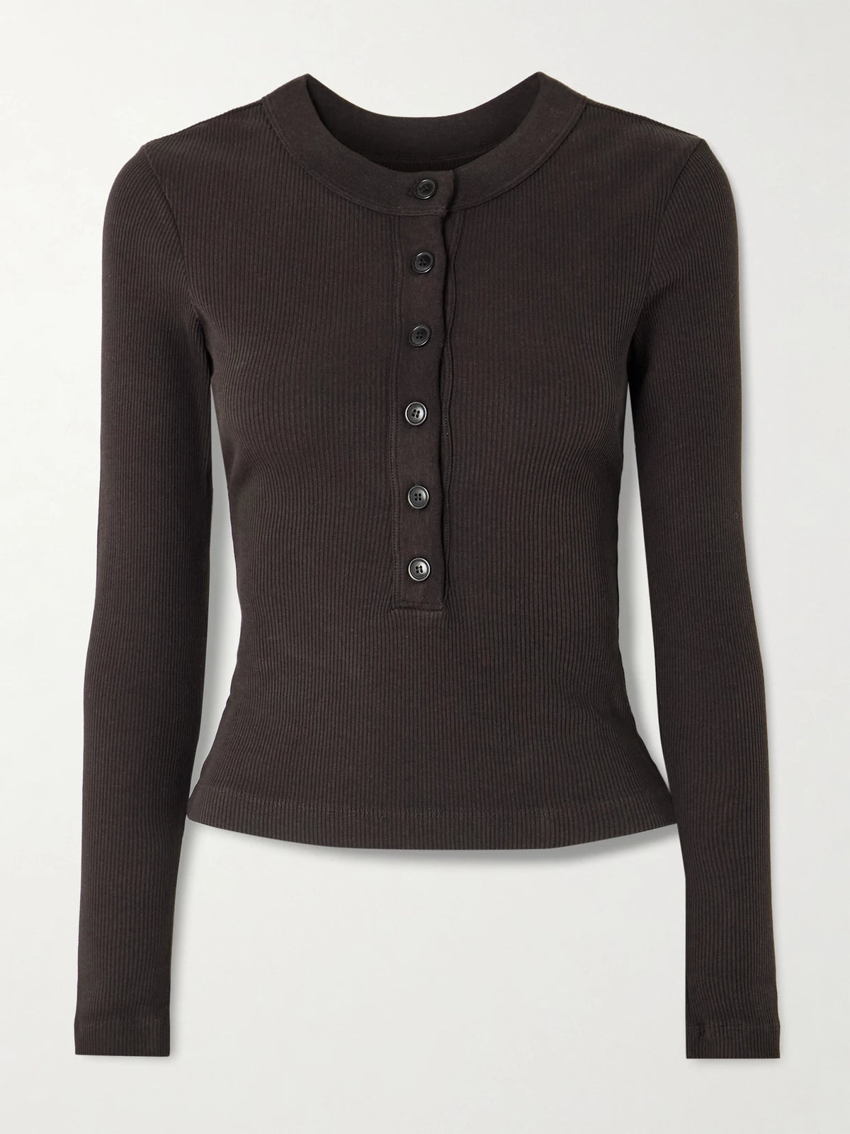 Varra Ribbed Stretch Organic Cotton And Lyocell-blend Henley Top