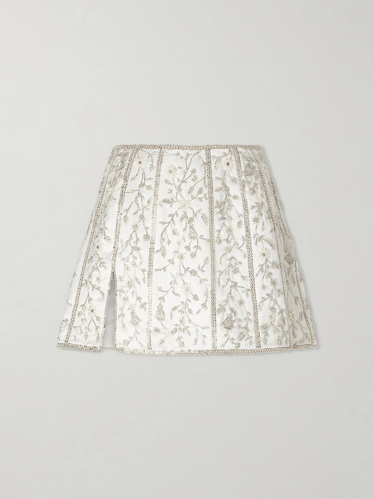 Brigitte Crystal-embellished Satin Mini Skirt