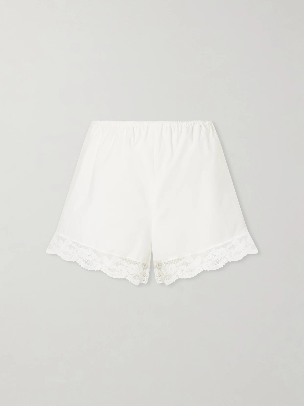 Cristina Lace-trimmed Cotton-poplin Shorts