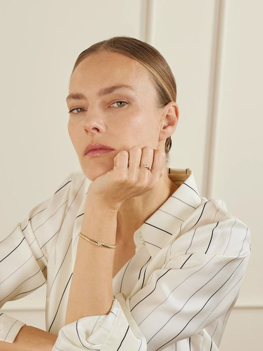 Image of Rings. Product name - Cable 18-karat Gold Diamond Ring in Multi colour by brand - David Yurman