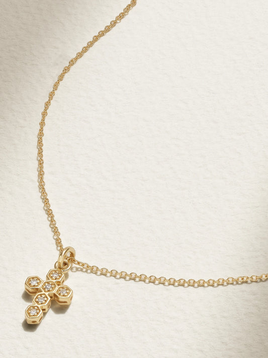 Mini 18-karat Gold Diamond Necklace