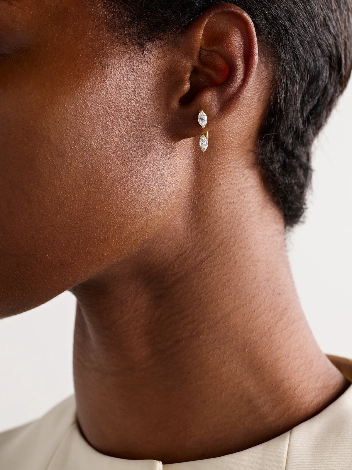 Image of Earrings. Product name - Orbit 18-karat Gold Diamond Single Earring in Multi colour by brand - Anita Ko