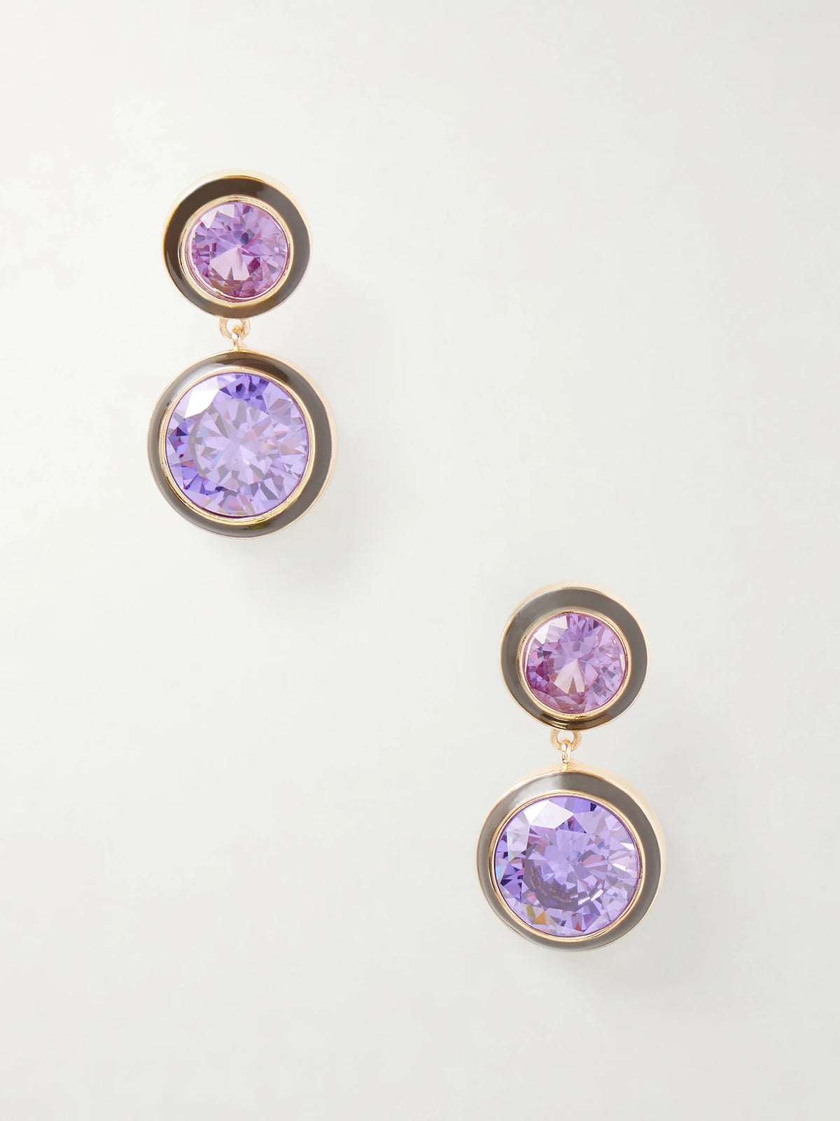 The Cubic Double Gold-tone, Cubic Zirconia And Enamel Earrings