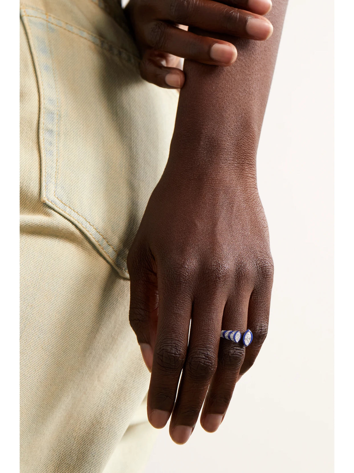 Image of Rings. Product name - 18-karat White Gold, Enamel And Diamond Ring in Multi colour by brand - Kamyen