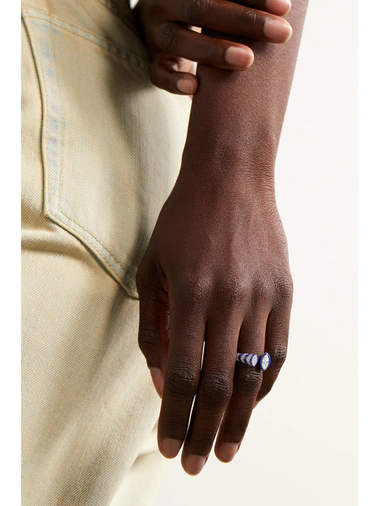 Image of Rings. Product name - 18-karat White Gold, Enamel And Diamond Ring in Multi colour by brand - Kamyen