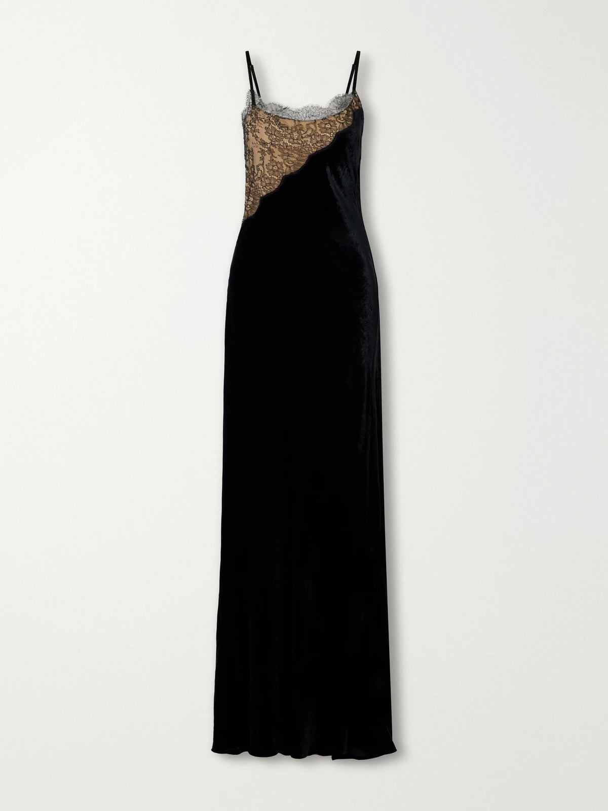 Stella McCartney Lace-trimmed Velvet Gown