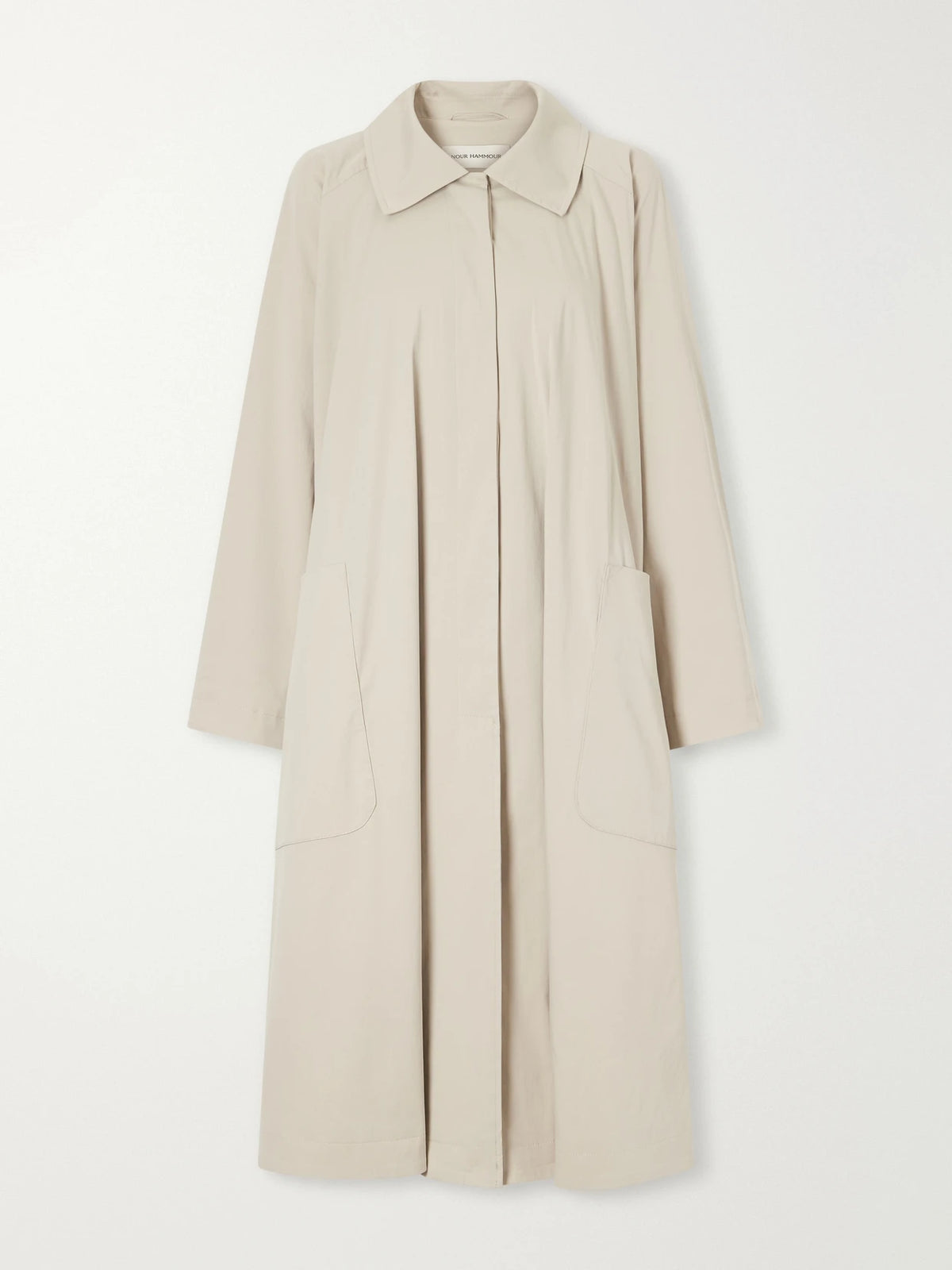 Nour Hammour Jane Graceful Pleated Cotton-blend Coat