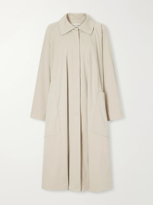 Nour Hammour Jane Graceful Pleated Cotton-blend Coat