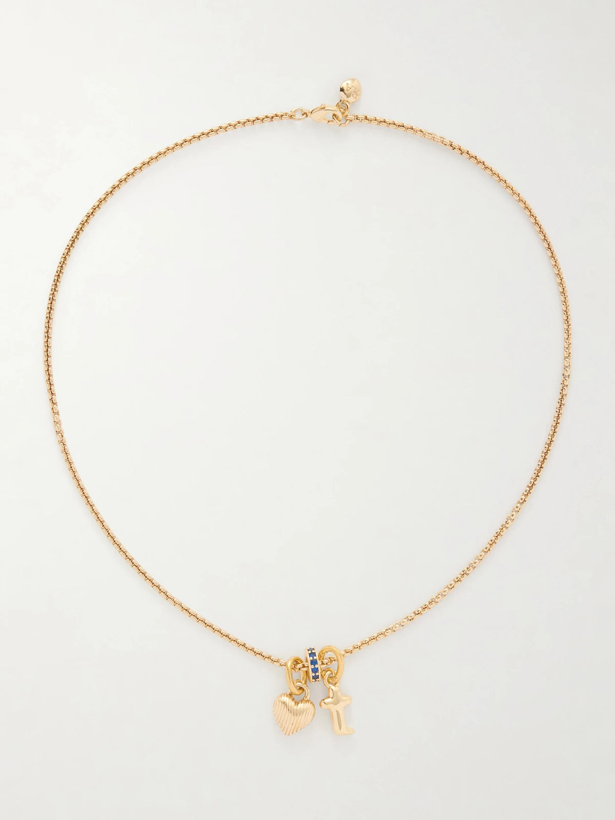 The Itsy Bitsy Initial Gold-tone Sapphire Necklace