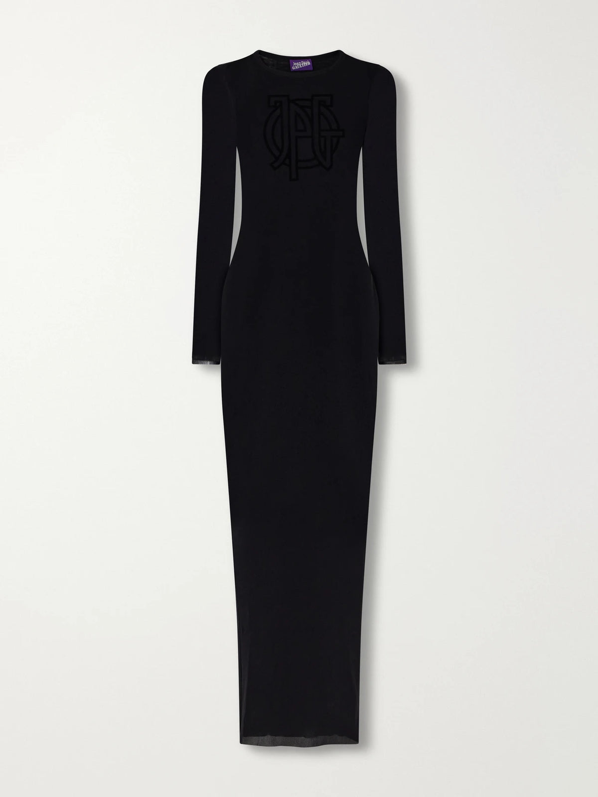 Jean Paul Gaultier Logo Embellished Mesh Maxi Dress