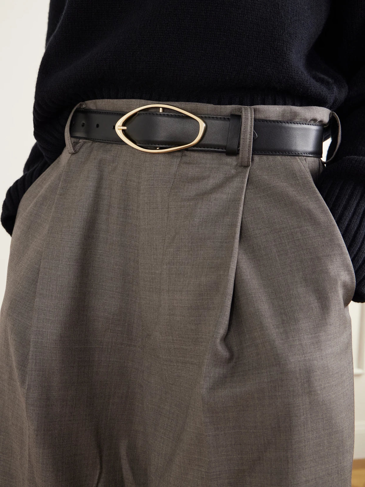 Image of Belts. Product name - The Skinny Grumeti Leather Belt in Black colour by brand - AMANU