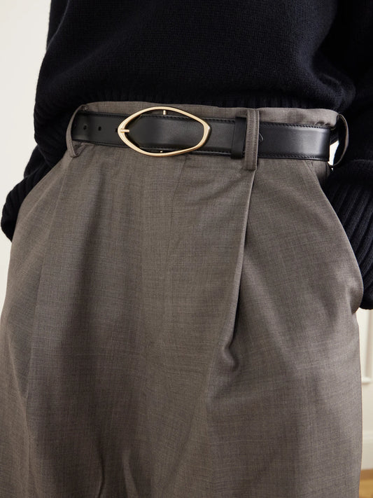 Image of Belts. Product name - The Skinny Grumeti Leather Belt in Black colour by brand - AMANU