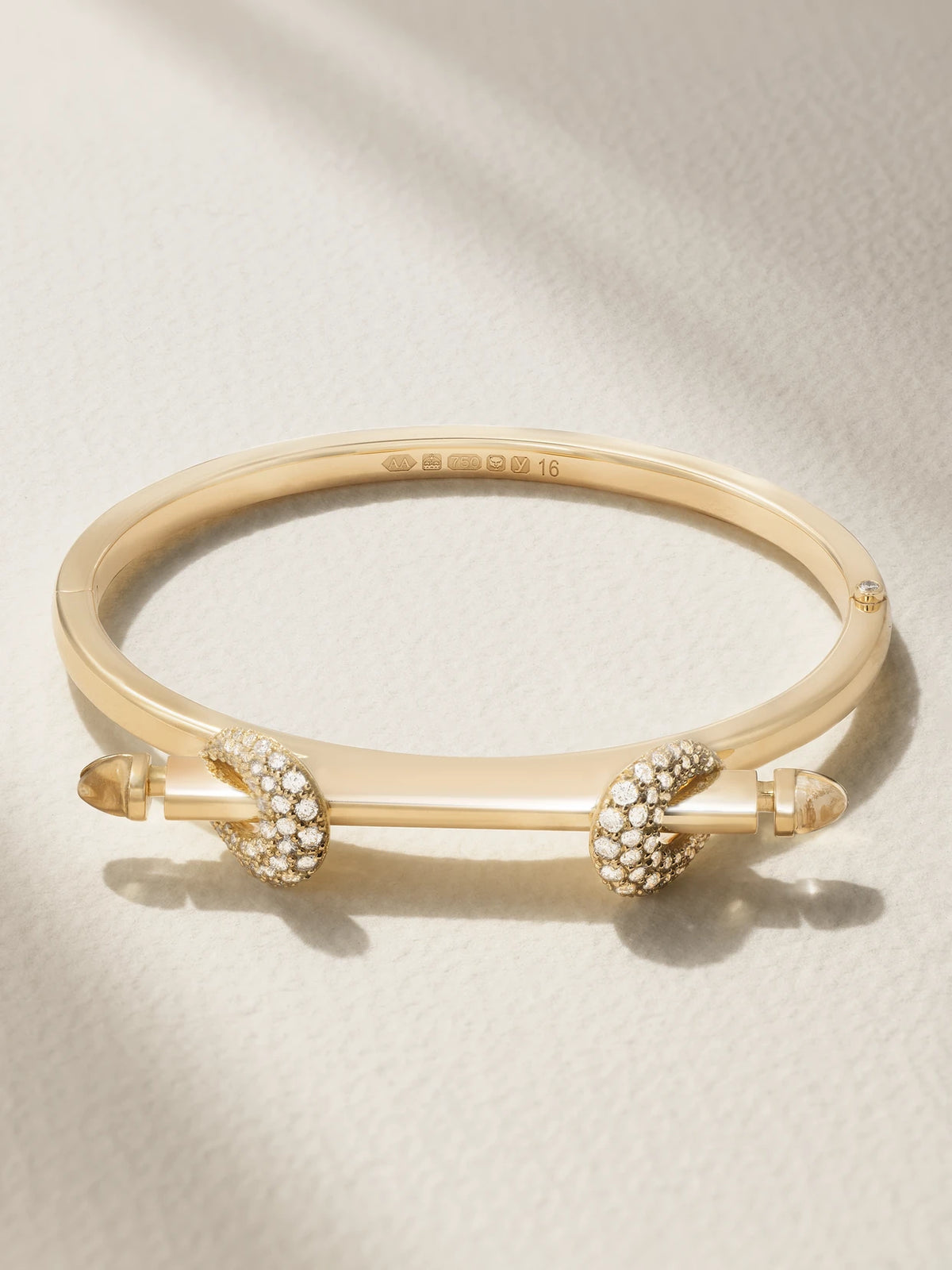 Chakra Icon 18-karat Gold, Diamond And Quartz Bangle