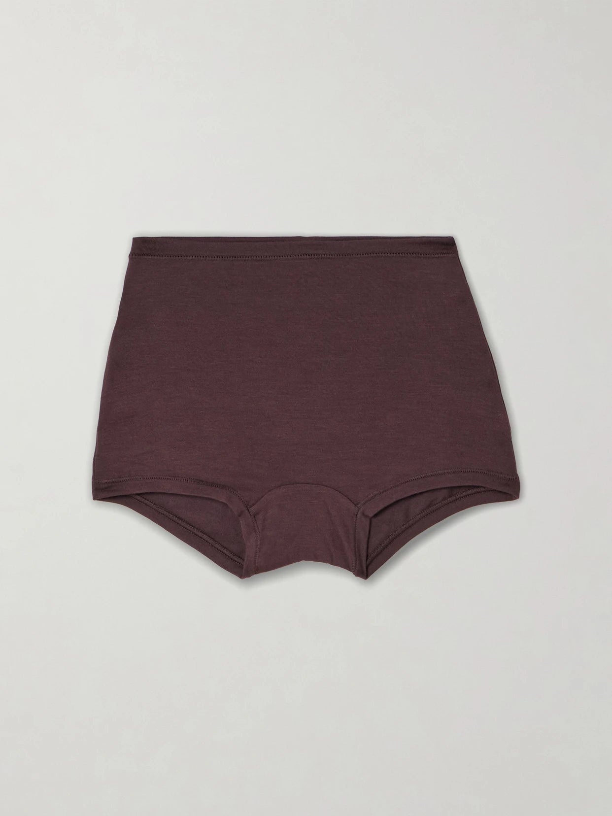 Image of a model wearing Shorts. Product name - Boy Stretch-modal Jersey Shorts in Chocolate colour by brand - ÉTERNE
