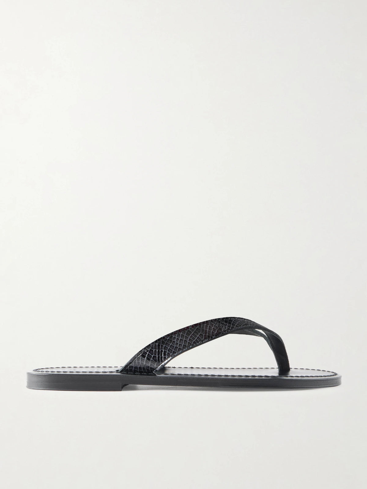Torino Snake-effect Leather Thong Sandals