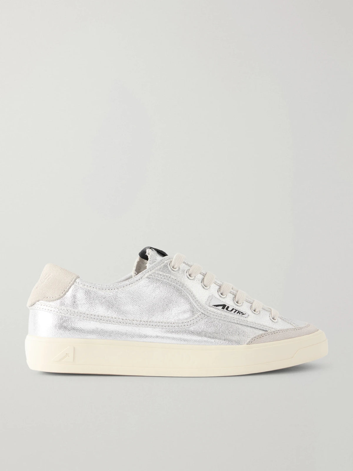 Windscape Low Suede-trimmed Metallic Canvas Sneakers