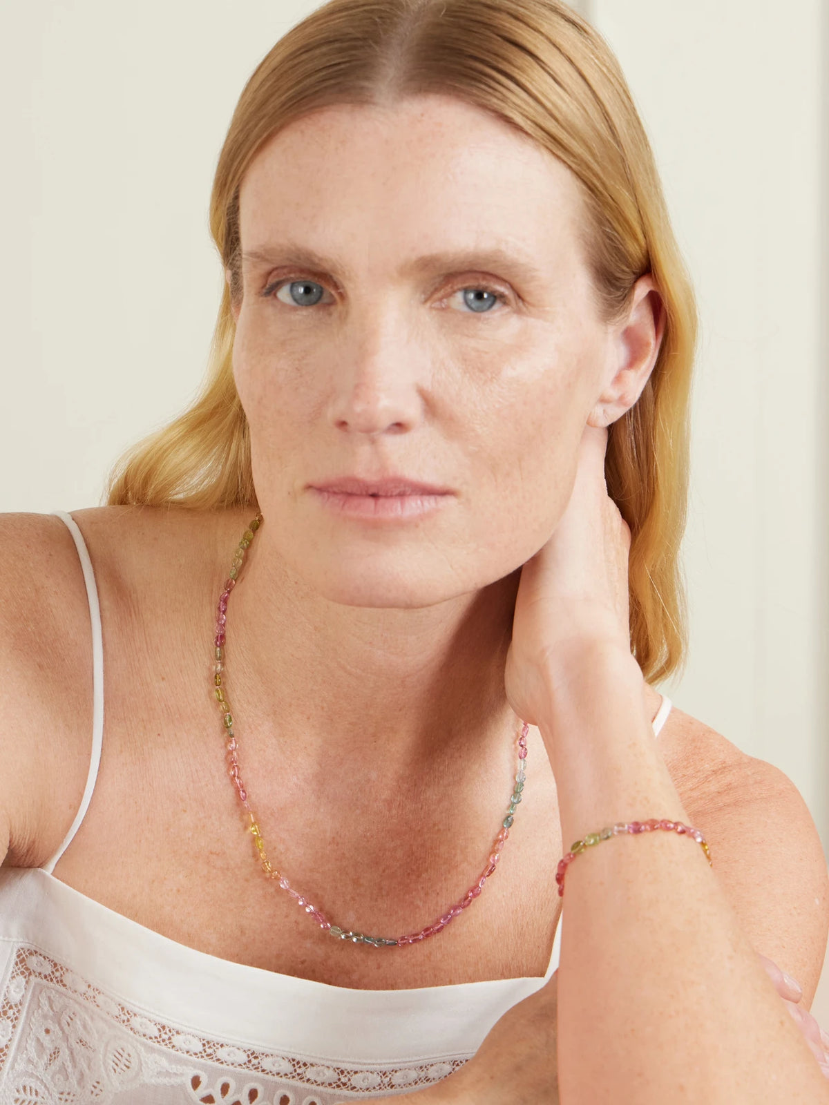 Image of Necklaces. Product name - Arizona Candy 14-karat Gold Tourmaline Necklace in Multi colour by brand - JIA JIA