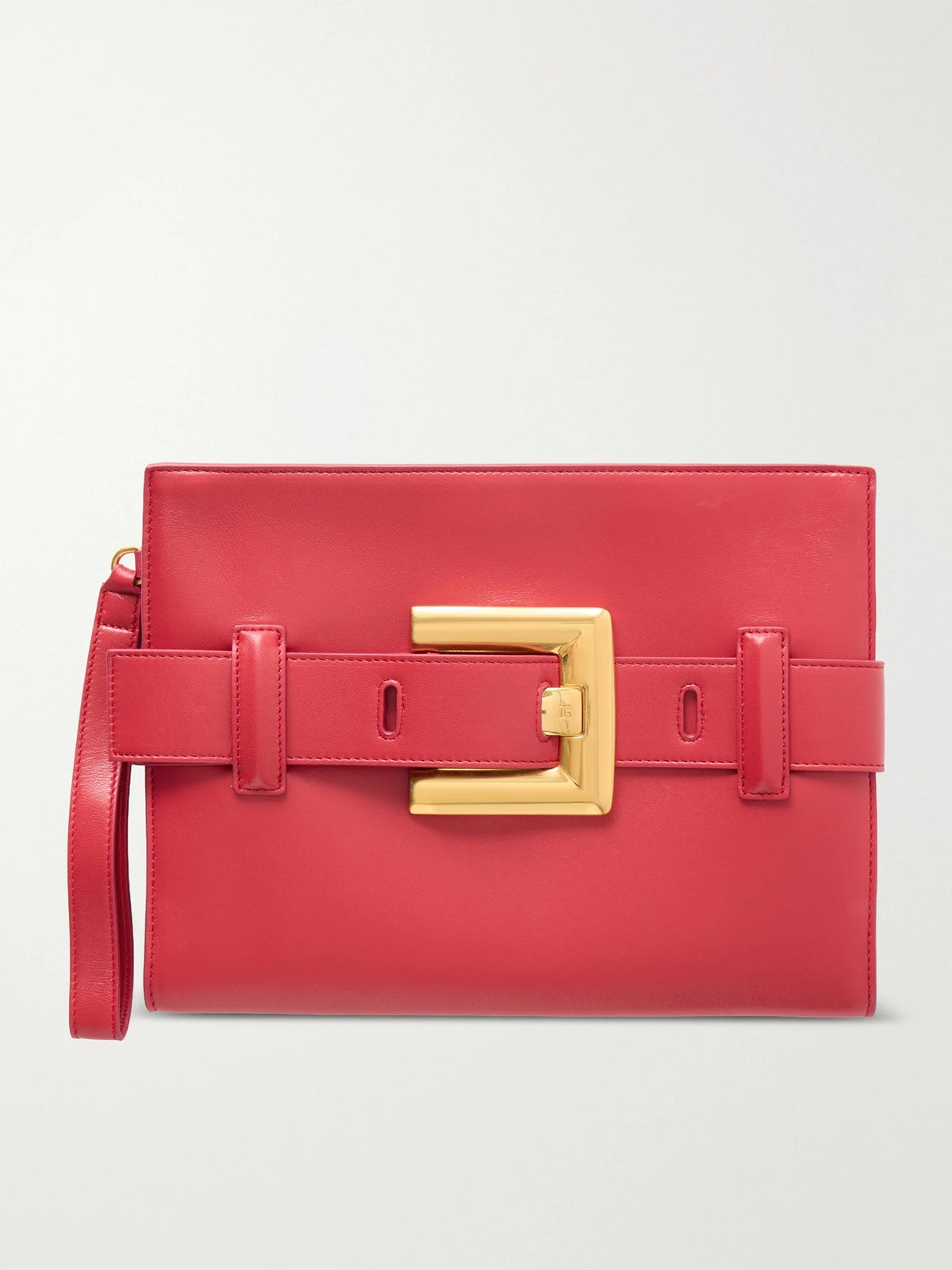 Anthem Buckled Leather Clutch