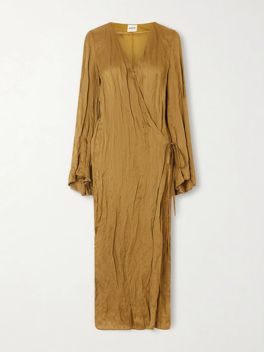 Rommi Crinkled-voile Midi Wrap Dress
