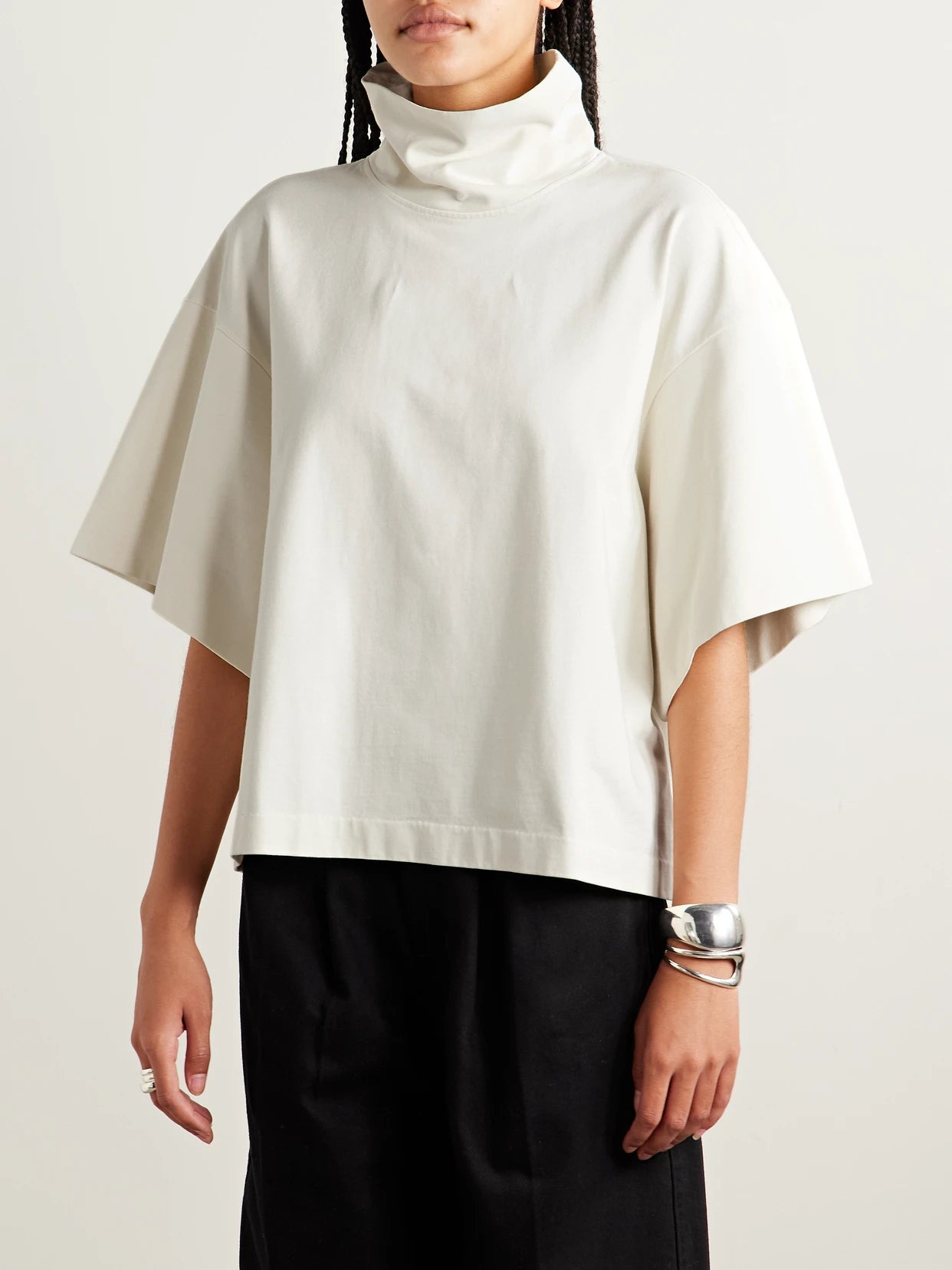 The Orbital Organic Cotton-jersey Turtleneck T-shirt