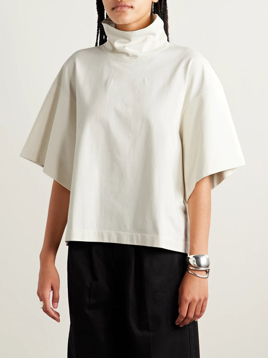 The Orbital Organic Cotton-jersey Turtleneck T-shirt