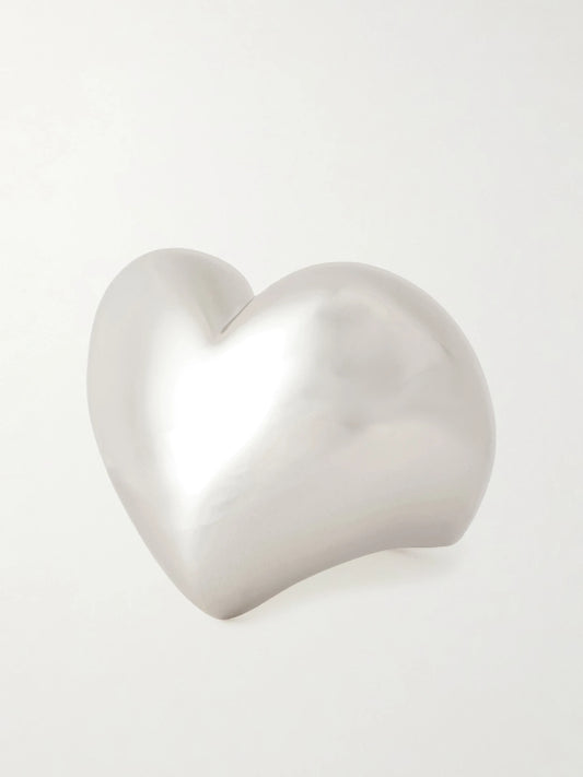Puffy Heart Silver-plated Ring