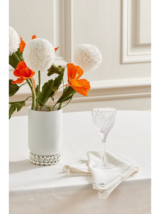 Image of Decor. Product name - Babylone Small Silver-plated Porcelain Vase in Multi colour by brand - Christofle
