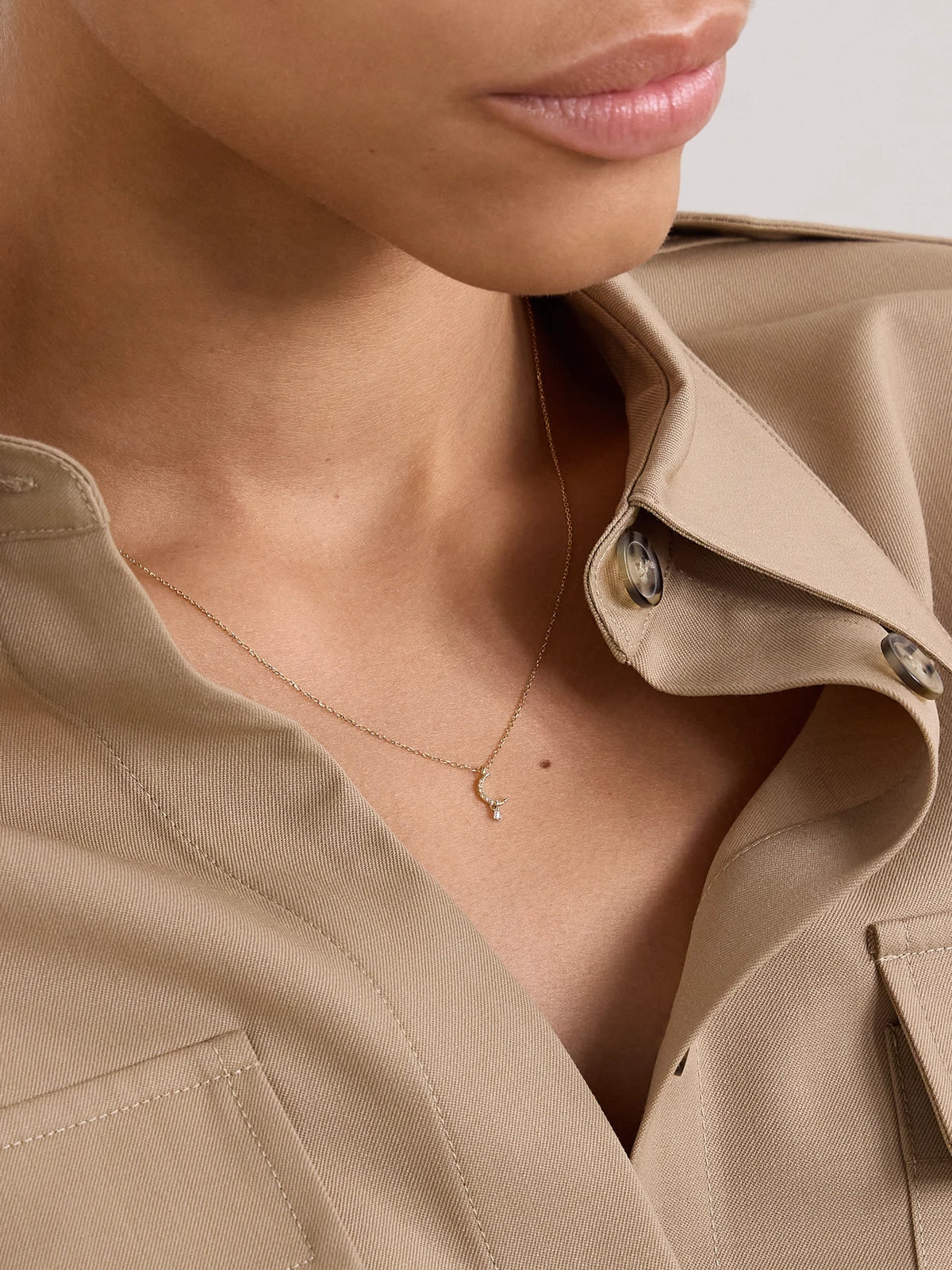 Image of Necklaces. Product name - Séléné 18-karat Gold Diamond Necklace in Multi colour by brand - Persée