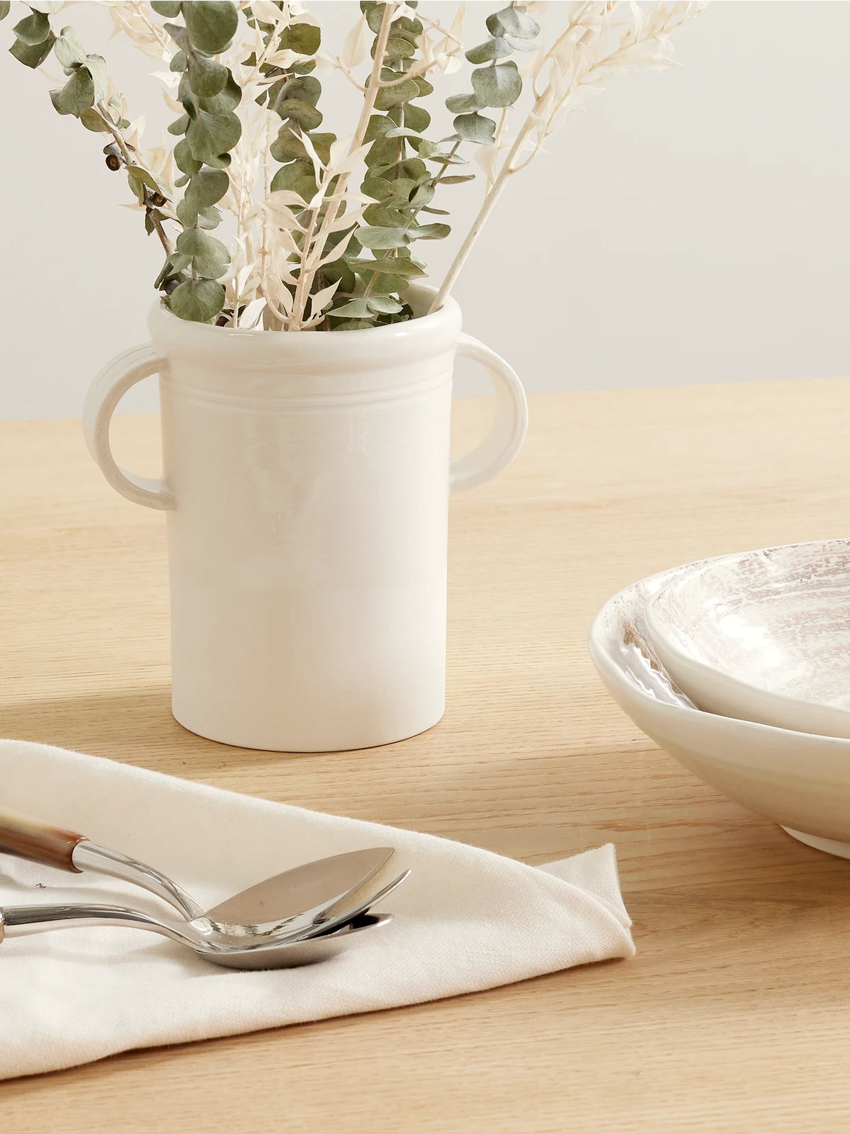 Image of Decor. Product name - Ceramic Vase in White colour by brand - Brunello Cucinelli