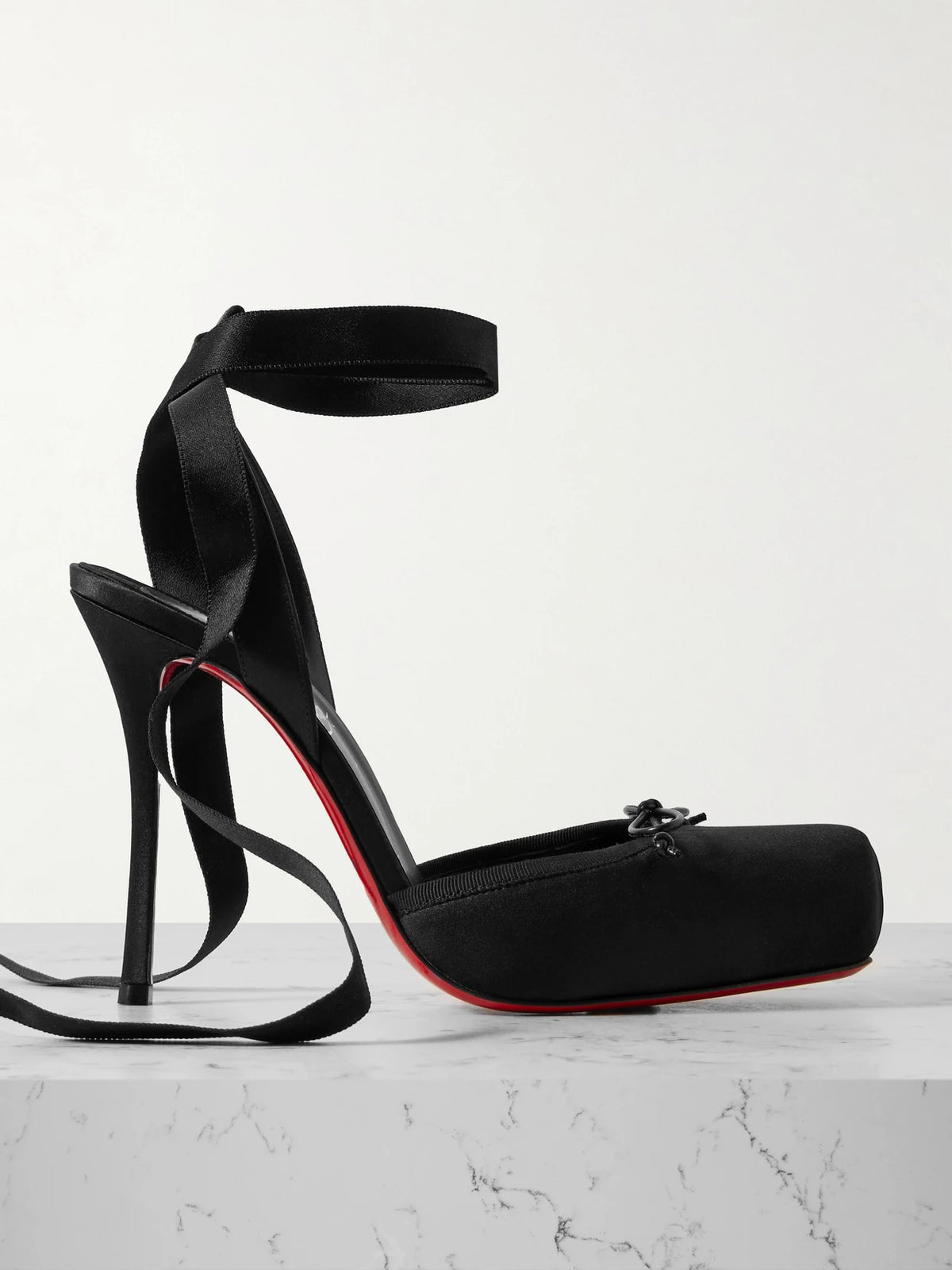 Cassia 100 Bow-detailed Grosgrain-trimmed Satin-crepe Pumps