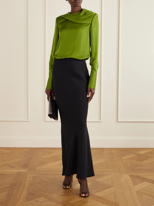 Draped Silk-georgette Blouse