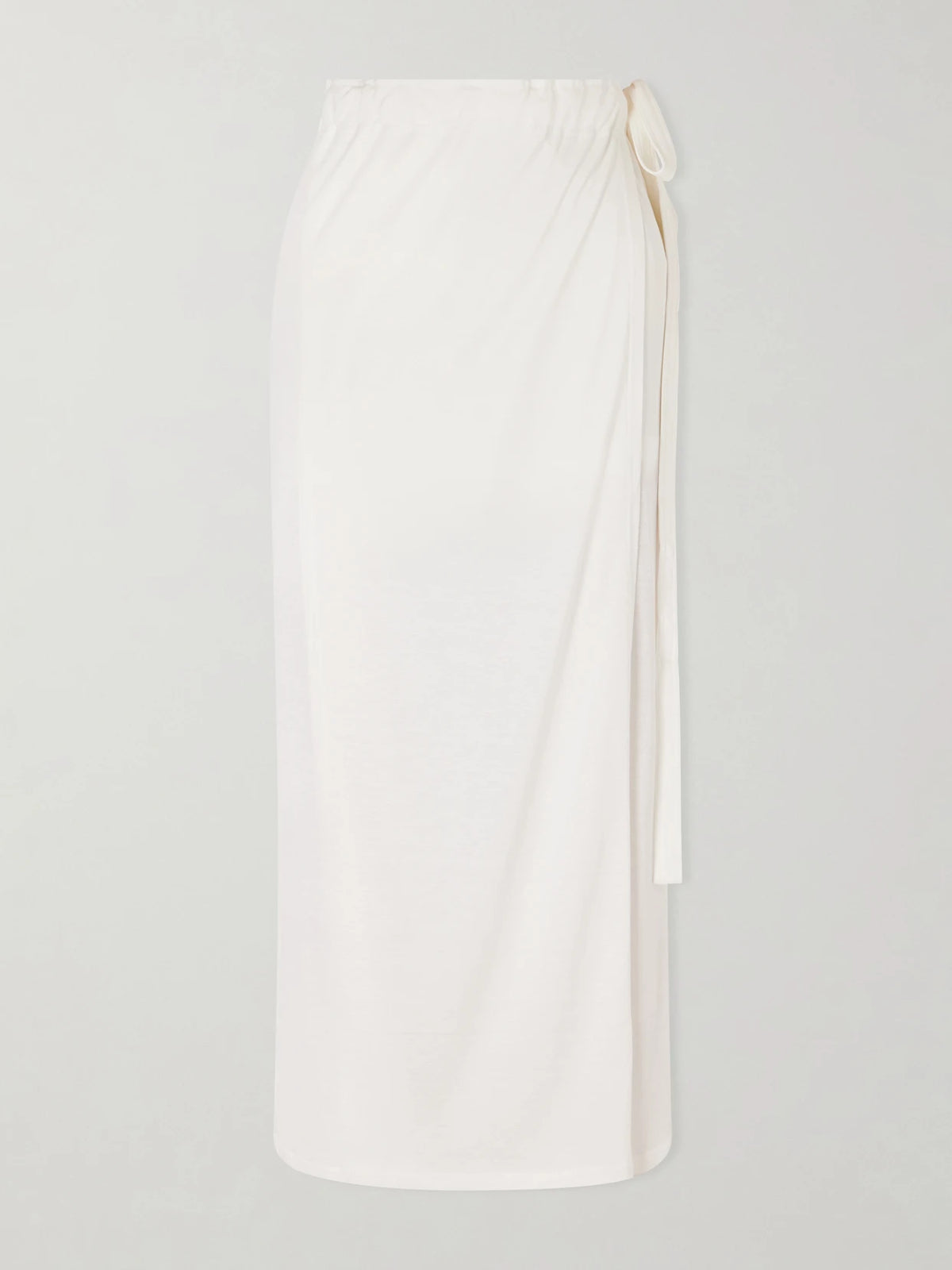 Silk And Cotton-blend Wrap Midi Skirt
