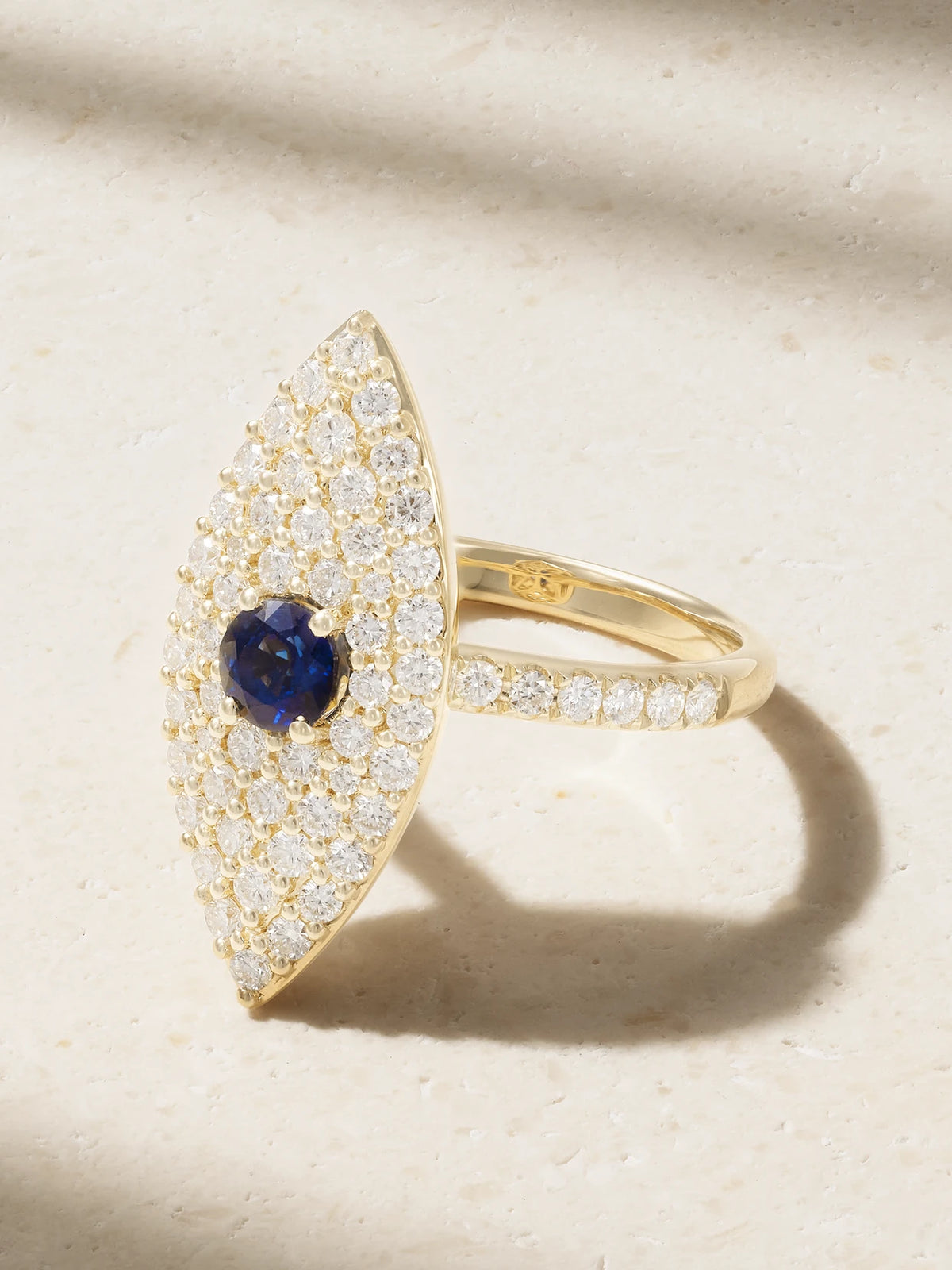 Evil Eye 18-karat Gold, Sapphire And Diamond Ring
