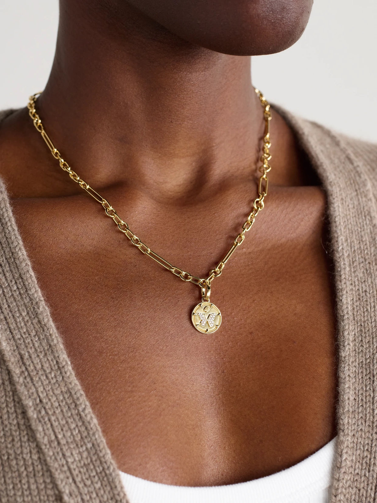 Image of Necklaces. Product name - Reverie Small Mixed Clip 18-karat Gold Diamond Necklace in Multi colour by brand - FoundRae