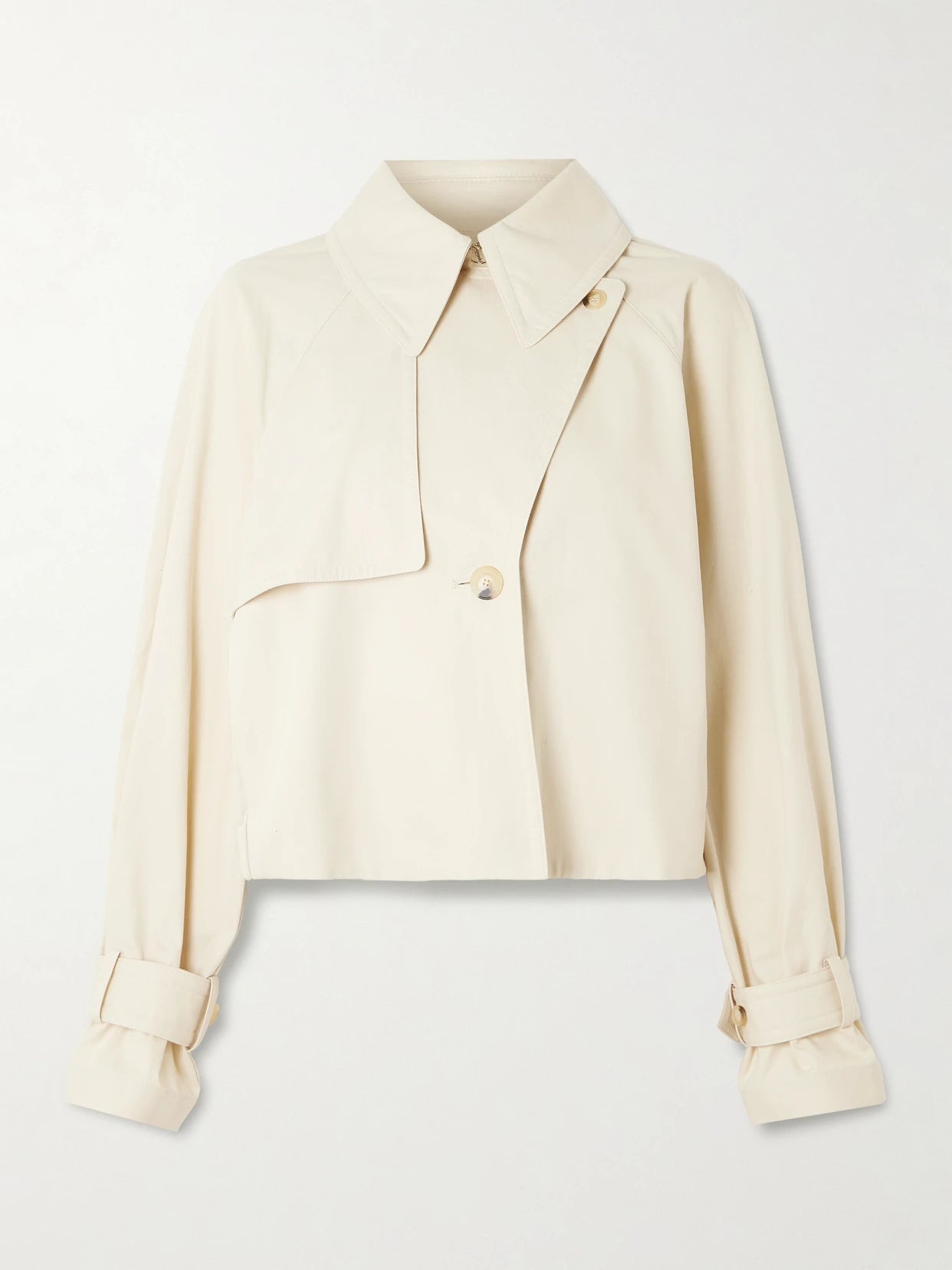 Image of Coats & Jackets. Product name - Suber Cropped Cotton-gabardine Jacket in Off-white colour by brand - Joseph